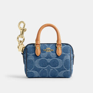 Coach Outlet Mini Rowan Bag Charm In Signature Denim Only charm for sale.